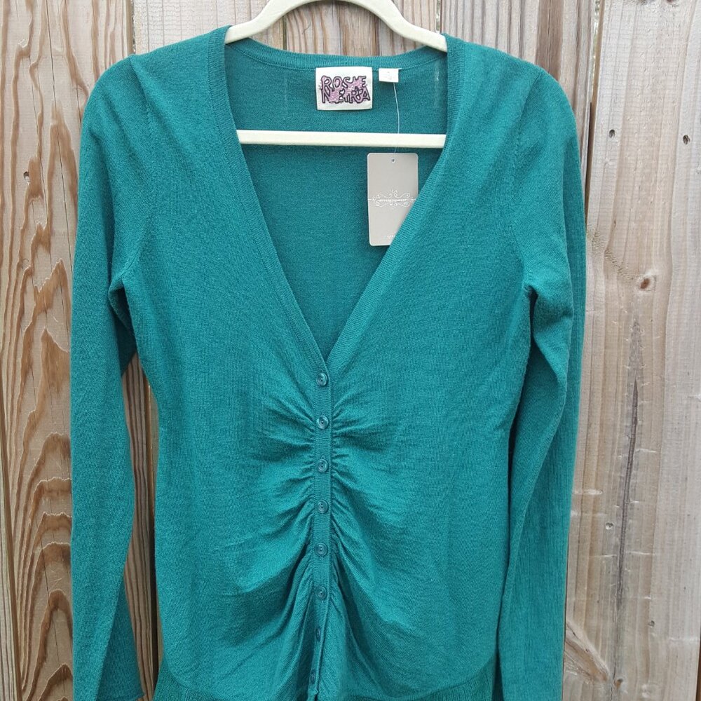 Anthropologie Teal Light Cardigan